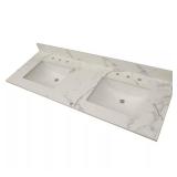 Calacatta Nowy 61 in. Vanity Top w/ 2 Sinks