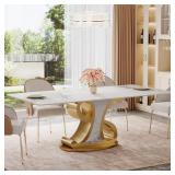 Roesler 78.74in Stone Pedestal Table