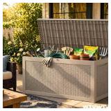 320 Gal Outdoor Resin Deck Box, Lockable