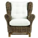 Kubu Gray Fabric Wing Chair w/ Cushion
