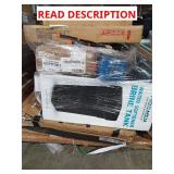 Skid with shower base, water softener, table, etc