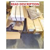 Skid with bathroom vanity, lights, tile etc
