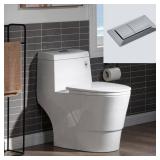1-Piece 1.0/1.6 GPF Elongated Toilet White