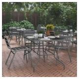 BizChair 31.5"x55" Silver Glass Table