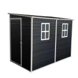 Black 4ft x 8ft Resin Shed with Windows Box 1 ONL
