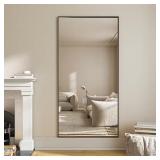 36x72 Black Aluminum Wall Mirror