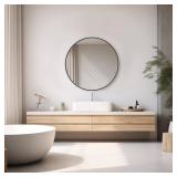 24 in. W x 24 in. H Round Mirror Glod
