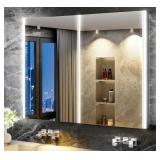 AuraPro 42 in. W x 32 in. H Wall Lighted Medicine
