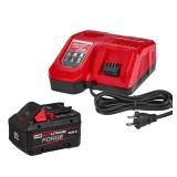 Milwaukee M18 8Ah Battery & Charger 2pc