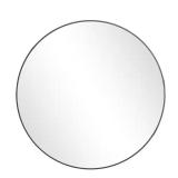 24-in Round Framed Mirror, Over Sink, Black