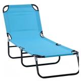 Outsunny Sky Blue Portable Sun Lounger Chair