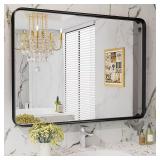 30x40 Matte Black Framed Vanity Mirror