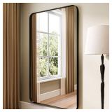 40x60 in Aluminum Framed Black Wall Mirror