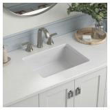 Cursiva 20 in. Rectangle Sink, White