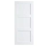 30x80 in. White 3-Panel Interior Door Slab