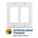2-Gang White Antimicrobial Wall Plate 80409-2AW