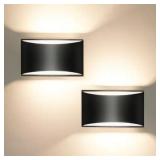 Black 1-Light Lantern Sconce, 8.03" (2-Pack)