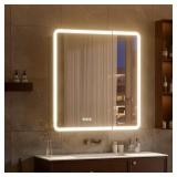 30x32in LED Medicine Cabinet w/ 2 Doors