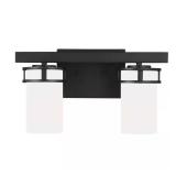 Robie 14 in. 2-Light Matte Black Vanity Light