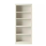 Off White 5-Shelf Bookcase with Shelves