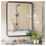 24 in. x 36 in. Vanity Mirror, Matte Black