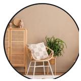 20 in. Round Framed Wall Mirror, Black