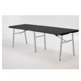 6 Ft Black/Silver Dining Table Seats 6