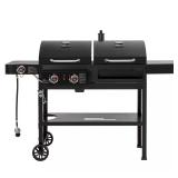 Black 2-Burner Propane/Charcoal Grill