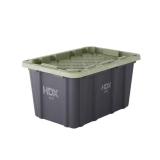 HDX 27 gal Tough Storage Tote Black/Army Green
