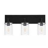 Regan 21 in. 3-Light Matte Black Vanity Light