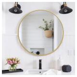 24x24 in. Round Wall Mirror, Matter Black