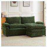 80.3 in. Square Arm L-Shaped Chenille Deluxe Pill