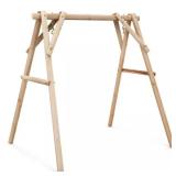 67 in. Pine Wood Patio Swing Frame with Bars