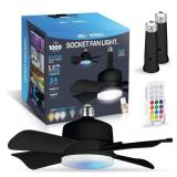 15.7 in Matte Black Ceiling Fan w/ Remote