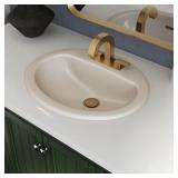 Glacier Bay Aragon 20-in Drop-In Sink, Bone