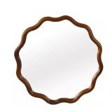 (Has Damage) Black Walnut 30" Wavy Round Vanity M
