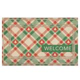 3-Welcome Plaid 18 in. x 30 in. Doormat