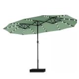 15 ft Market Patio Umbrella with Lights