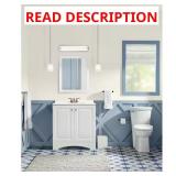 (Damaged) Bath Vanity with Marble Top & White Bas