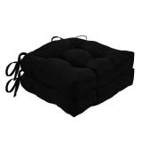 Chase Black Tufted Chair Seat Cushion Set (2)