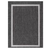 Waikiki Dark Grey/White 5 ft x 7 ft Rug