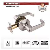 Universal Hardware Entry Lever, Satin Chrome