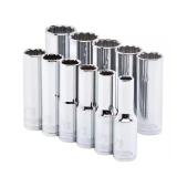 1/2 in. Drive Deep SAE Socket Set (11-Piece)