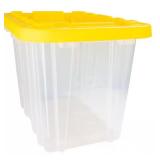 9 Gal Tough Storage Tote, Clear, (No Yellow Lid)