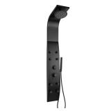 57 In. Black Shower Panel with Rainhead