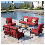 Brown Rattan 5-Piece Outdoor Set