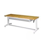 72 in. 2-Drawers Adjustable Table White