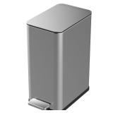 2.6 Gal. Stainless Steel Slim Step On Trashcan