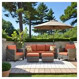 Vultros Gray 5-Piece Patio Set with Cushions