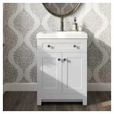 Everdean Freestanding Bath Vanity White Top
